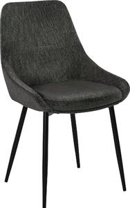 Tapicerowane, antracytowe krzesła o wyrafinowanym designie - 2 sztuki