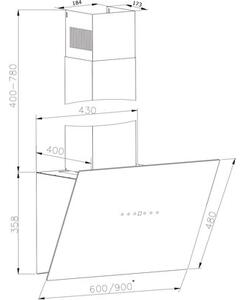 Okap AMICA OKP9552SB Czarny 639m3/h 65dB klasa A++