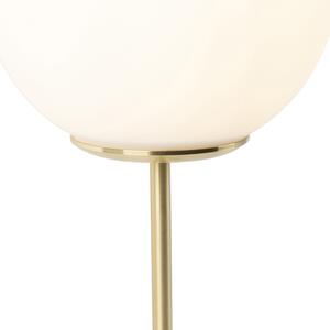 Lampa stołowa art deco mosiądz mleczne szkło 45,5 cm - Pallon Oswietlenie wewnetrzne