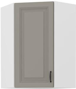 Szafka kuchenna wisząca górna narożna STILO 58x58 GN-90 1 F Gliniasty Szary/Biały