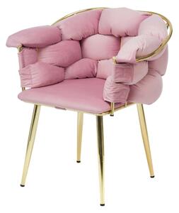 Krzesło glamour / różowy welur CHIC
