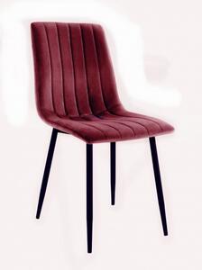 Krzesło do salonu Alan bordowe tapicerowane welur