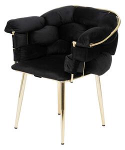Krzesło glamour / czarny welur CHIC