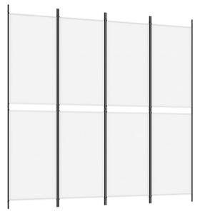 Parawan 4-panelowy, biały, 200x200 cm, tkanina