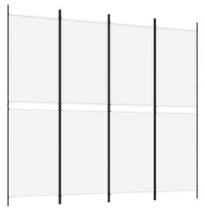 Parawan 4-panelowy, biały, 200 x 180 cm, tkanina