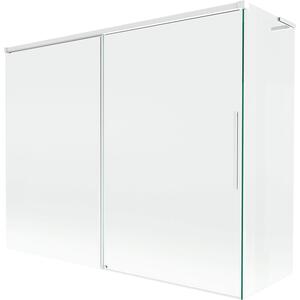 Mexen Rox L parawan nawannowy 2-skrzydłowy rozsuwany 190 + 90 x 150 cm, transparent, biały - 8C9L-190-090-20-00