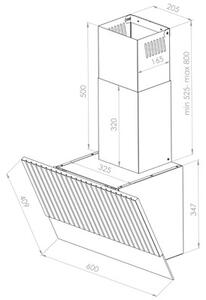 Okap VDB VI-ROCKO BL Czarny 450m3/h 68dB klasa C