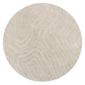 Kremowy wełniany okrągły dywan tkany ręcznie ø 160 cm Mesmerise Natural – Flair Rugs