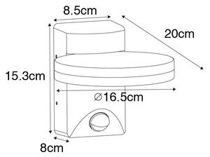 Zewnetrzna Kinkiet / Lampa scienna zewnętrzny rdzawobrązowy z czujnikiem ruchu LED IP54 - Esmee Oswietlenie zewnetrzne