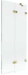 Mexen Lunar parawan nawannowy 2-skrzydłowy prawy 80 x 150 cm, transparent, złoty - 897-080-100-50-00-P