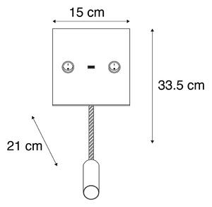 Nowoczesny Kinkiet / Lampa scienna USB czarny z ramieniem bez cienia - Duppio Oswietlenie wewnetrzne