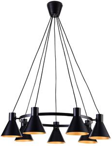 Czarna metalowa lampa wisząca do jadalni - K104-Rago