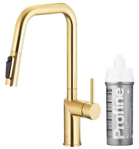 Bateria kuchenna stojÄ ca KFA ARMATURA Duero Pure Style z filtrem wody ZÅoty szczotkowany PVD 6623-314-39