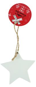 Ceramiczna ozdoba świąteczna CLAY STAR 8 cm, biała