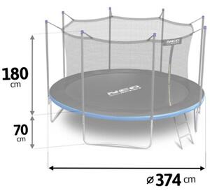 Trampolina ogrodowa 374cm 12ft drabinka siatka wew. Neo-Sport