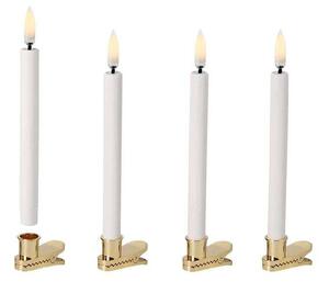 Uyuni Lighting - Świeca Stołowa Mini LED Nordic White 4 pcs w/clips 1,3 x 13 cm Lighting