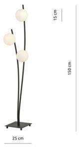 Lampa stojąca podłogowa Emibig 3xE14 40W HUNTER LP3 BLACK/OPAL 1102/LP3