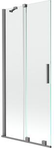 Mexen Velar parawan nawannowy 2-skrzydłowy rozsuwany 85 x 150 cm, transparent, gun metal - 896-085-000-01-95