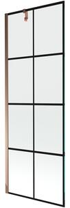 Mexen Next parawan nawannowy 1-skrzydłowy 70 x 150 cm, czarna kratka, różowe złoto - 895-070-000-00-77-60