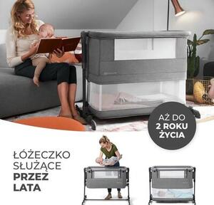 Łóżeczko dostawne KINDERKRAFT Neste Grow Ciemnoszary