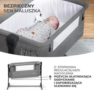 Łóżeczko dostawne KINDERKRAFT Neste Grow Ciemnoszary