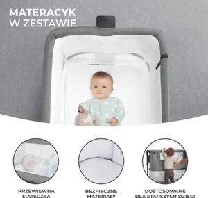 Łóżeczko dostawne KINDERKRAFT Neste Grow Ciemnoszary