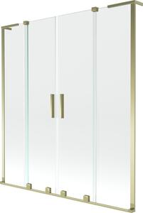 Mexen Velar L Duo parawan nawannowy 2-skrzydłowy rozsuwany 150 x 150 cm, transparent, złoty - 896-150-003-02-50