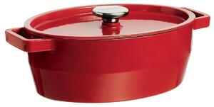 Pyrex Naczynie żeliwne z pokrywką 4 l, 29 x 21 cm,czerwone, 4 l