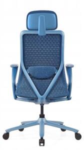 Ergonomiczny fotel Polka niebieski trójwymiarowa siatka/tkanina