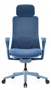 Ergonomiczny fotel Polka niebieski trójwymiarowa siatka/tkanina