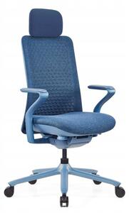 Ergonomiczny fotel Polka niebieski trójwymiarowa siatka/tkanina