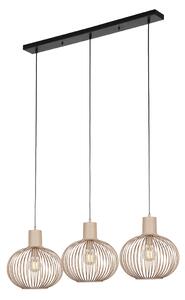 Moderne draad hanglamp zwart met beige 3-lichts - Gila Oswietlenie wewnetrzne