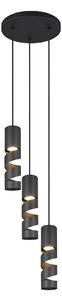 Moderne hanglamp zwart 3-lichts - Stream Oswietlenie wewnetrzne