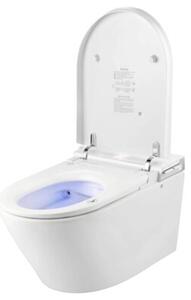 Toaleta myjąca CleanWave Breeze ze stelażem i białym przyciskiem