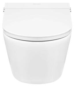Toaleta myjąca CleanWave Breeze ze stelażem i białym przyciskiem