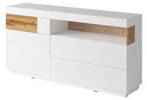 Komoda SILKE 1D3S 169cm biaÅy poÅysk/dÄ b wotan