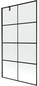 Mexen Next parawan nawannowy 1-skrzydłowy 100 x 150 cm, czarna kratka, czarny - 895-100-000-00-77-70