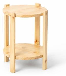 Stolik kawowy Porta okrÄ gÅy 40 cm z litego drewna z pÃ³ÅkÄ , kolor sosnowy