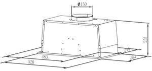 Okap MPM-54-OWS-01 sterowanie gestem Czarne szkÅo 518 m3/h 67 dB klasa C