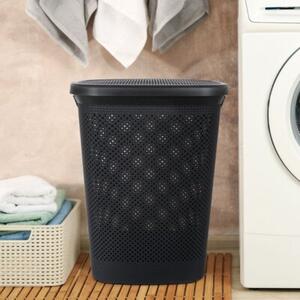 Kosz na pranie plastikowy czarny 60 l