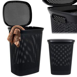 Kosz na pranie plastikowy czarny 60 l