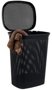 Kosz na pranie plastikowy czarny 60 l