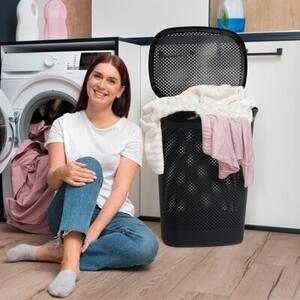 Kosz na pranie plastikowy czarny 60 l