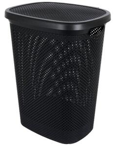 Kosz na pranie plastikowy czarny 60 l