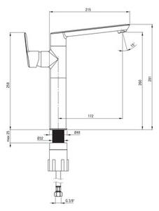 Bateria umywalkowa DEANTE Arnika BQA D20K Titanium