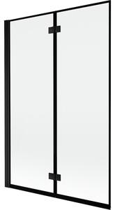 Mexen Mist parawan nawannowy 2-skrzydłowy lewy 120 x 150 cm, czarna ramka, czarny - 8A9-120-002-70-70-L