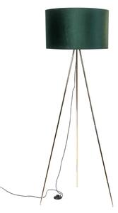 Lampa stojąca podłogowa trójnóg złoty zielony abażur 155 cm 1xE27 40W INGA Zuma Line