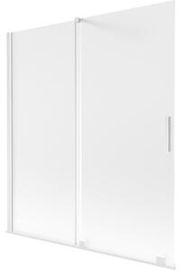 Mexen Velar parawan nawannowy 2-skrzydłowy rozsuwany 150 x 150 cm, szron, biały - 896-150-000-31-20