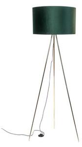 Lampa stojąca podłogowa trójnóg złoty zielony abażur 155 cm 1xE27 40W INGA Zuma Line