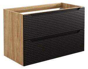 Szafka pod umywalkę LUXOR BLACK 82-90-2S 90cm dąb olejowany/czarna